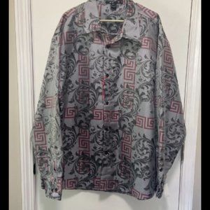 Royal Prestige Men’s Shirt Gray/Res New with tag Size 4XL Long Sleeve Button Up